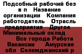 Подсобный рабочий-без в/п › Название организации ­ Компания-работодатель › Отрасль предприятия ­ Другое › Минимальный оклад ­ 16 000 - Все города Работа » Вакансии   . Амурская обл.,Селемджинский р-н